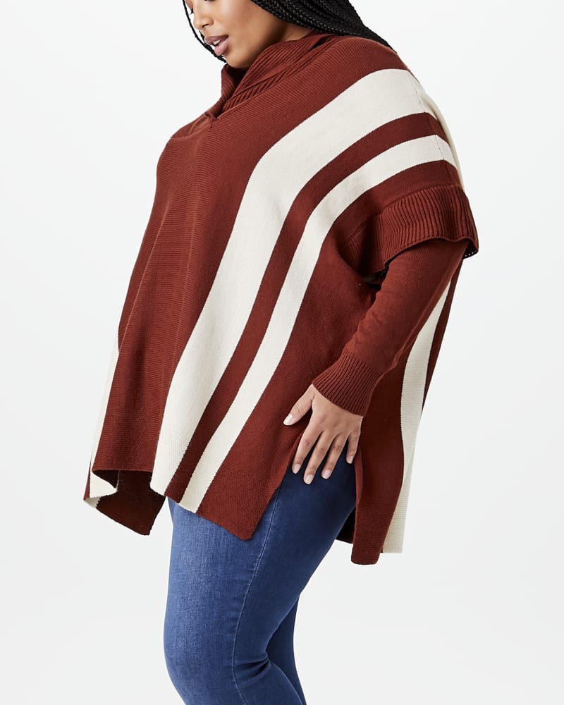 Side of plus size Willow Striped Hooded Poncho by Meri Skye | Dia&Co | dia_product_style_image_id:144462